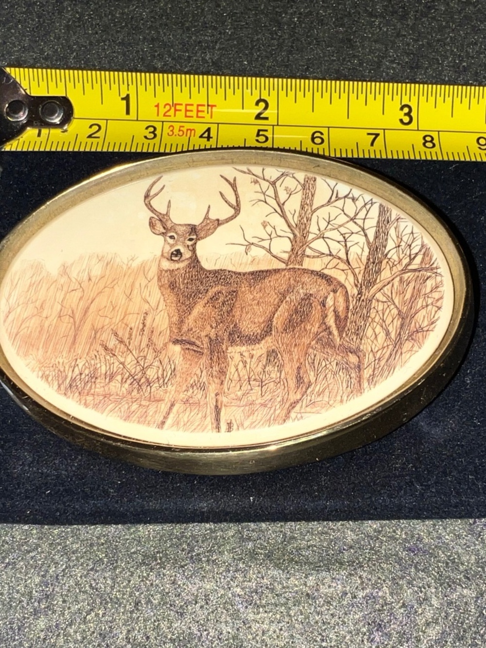 1980"s Vintage Deer Belt Buckle , Barlow